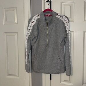 Gray Lilly Pulitzer quarter zip sweatshirt